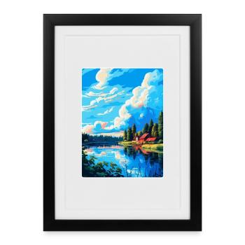 Falun Suède Affiche de voyage vintage WPA Souvenir - Affiche encadrée (27 × 37 cm) - noir - Devant