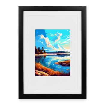 Warta Mouth Poland Vintage Travel Poster Souvenir - Framed poster (27 × 37 cm) - black - Front