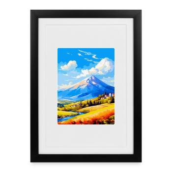 Mont Vardousia Grèce Affiche de voyage vintage WPA - Affiche encadrée (27 × 37 cm) - noir - Devant