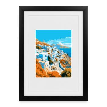 Ios Greece Vintage Travel Poster Souvenir Souvenir - Framed poster (27 × 37 cm) - black - Front