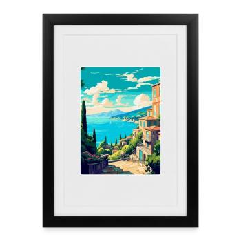 Corfu Greece Vintage Travel Poster WPA Souvenir - Framed poster (27 × 37 cm) - black - Front