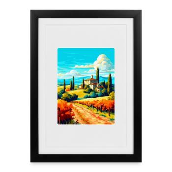 Tuscany Italy Vintage Travel Poster WPA Souvenir - Framed poster (27 × 37 cm) - black - Front