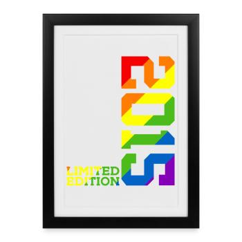 LGBTQ 2015 ARC-EN-CIEL QUEER 10E ANNIVERSAIRE PRIDE - Affiche encadrée (27 × 37 cm) - noir - Devant