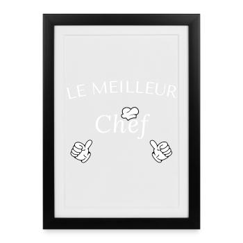 Tablier de cuisine le meilleur chef - Affiche encadrée (27 × 37 cm) - noir - Devant