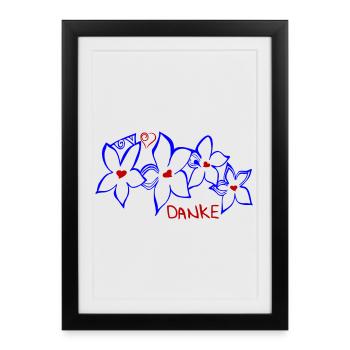 Merci - Affiche encadrée (27 × 37 cm) - noir - Devant