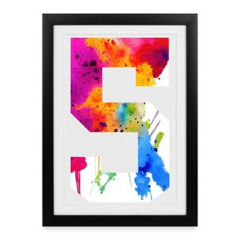 NUMÉRO 5 ANS 5ÈME ANNIVERSAIRE - Affiche encadrée (27 × 37 cm) - noir - Devant