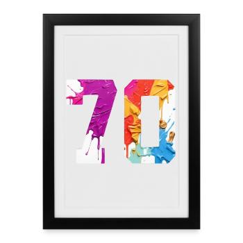 COLORED NUMBER 70 COLORFUL 70TH BIRTHDAY - Framed poster (27 × 37 cm) - black - Front