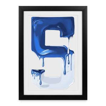 NON. 5 NUMÉRO 5 BLEU BLANC 5E ANNIVERSAIRE - Affiche encadrée (27 × 37 cm) - noir - Devant