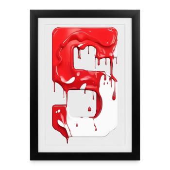 NON. 5 NUMÉRO 5 ROUGE BLANC 5ÈME ANNIVERSAIRE - Affiche encadrée (27 × 37 cm) - noir - Devant