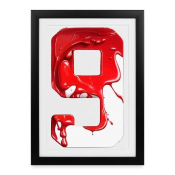 NO. 9 NUMBER 9 RED WHITE 9TH BIRTHDAY - Framed poster (27 × 37 cm) - black - Front
