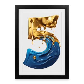 NON. 5 NUMÉRO 5 COOL 5E ANNIVERSAIRE - Affiche encadrée (27 × 37 cm) - noir - Devant