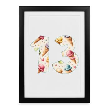 CREAM NUMÉRO 13 ANS CREAM 13E ANNIVERSAIRE - Affiche encadrée (27 × 37 cm) - noir - Devant