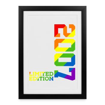 LGBTQ 2007 ARC-EN-CIEL QUEER 18E ANNIVERSAIRE PRIDE - Affiche encadrée (27 × 37 cm) - noir - Devant