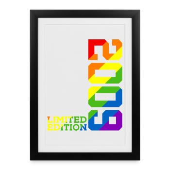 LGBTQ 2009 ARC-EN-CIEL QUEER 16E ANNIVERSAIRE PRIDE - Affiche encadrée (27 × 37 cm) - noir - Devant
