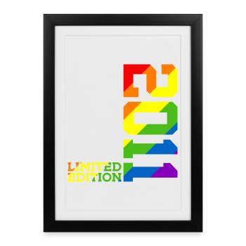 LGBTQ 2011 RAINBOW QUEER 14E ANNIVERSAIRE PRIDE - Affiche encadrée (27 × 37 cm) - noir - Devant