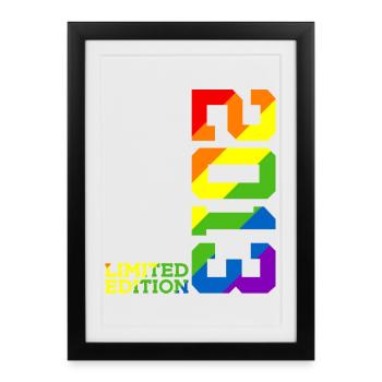 LGBTQ 2013 RAINBOW QUEER 12E ANNIVERSAIRE PRIDE - Affiche encadrée (27 × 37 cm) - noir - Devant
