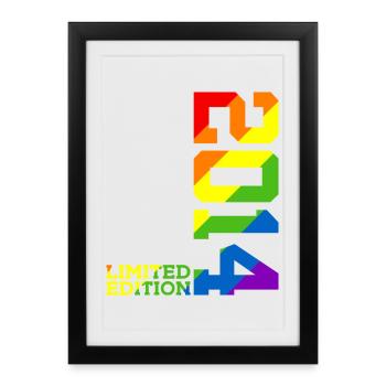 LGBTQ 2014 ARC-EN-CIEL QUEER 11E ANNIVERSAIRE PRIDE - Affiche encadrée (27 × 37 cm) - noir - Devant