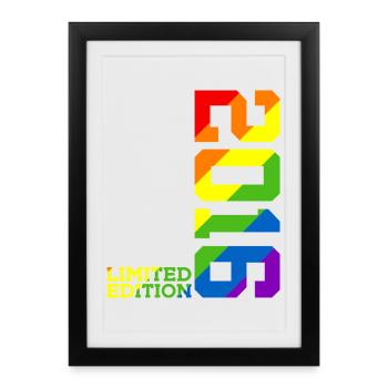LGBTQ 2016 ARC-EN-CIEL QUEER 9E ANNIVERSAIRE PRIDE - Affiche encadrée (27 × 37 cm) - noir - Devant