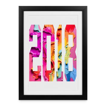 COLORFUL 8TH BIRTHDAY 2018 - Framed poster (27 × 37 cm) - black - Front
