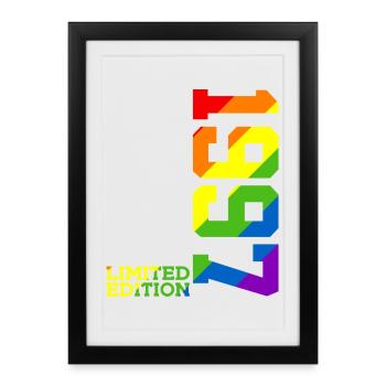LGBTQ 1997 ARC-EN-CIEL QUEER 28E ANNIVERSAIRE PRIDE - Affiche encadrée (27 × 37 cm) - noir - Devant