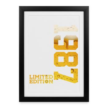 LIMITED EDITION 1987 BEER 39TH BIRTHDAY - Framed poster (27 × 37 cm) - black - Front