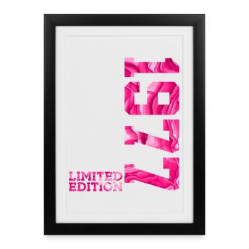 49E ANNIVERSAIRE ÉDITION LIMITÉE ROSE 1977 - Affiche encadrée (27 × 37 cm) - noir - Devant
