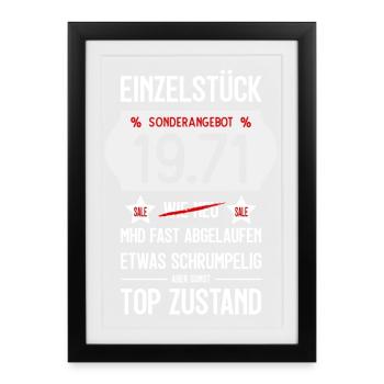 55. GEBURTSTAG 1971 EINZELSTÜCK PREISSCHILD - Gerahmtes Poster (27 × 37 cm) - Schwarz - Vorne
