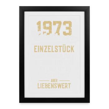 LUSTIG 53. GEBURTSTAG OLDTIMER 1973 EINZELSTÜCK - Gerahmtes Poster (27 × 37 cm) - Schwarz - Vorne