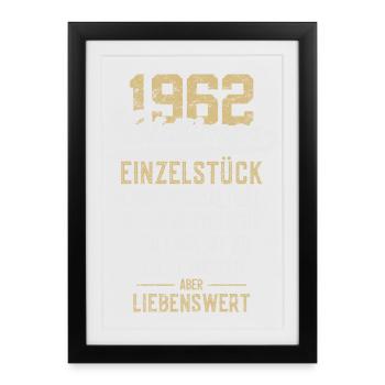 LUSTIG 64. GEBURTSTAG OLDTIMER 1962 EINZELSTÜCK - Gerahmtes Poster (27 × 37 cm) - Schwarz - Vorne