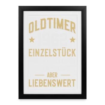 LUSTIG 64. GEBURTSTAG OLDTIMER 1962 EINZELSTÜCK - Gerahmtes Poster (27 × 37 cm) - Schwarz - Vorne