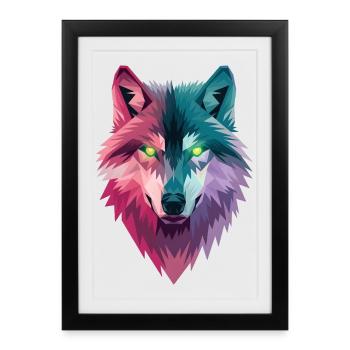 Loup - Affiche encadrée (27 × 37 cm) - noir - Devant