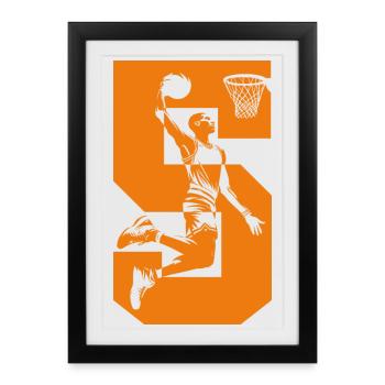 NUMÉRO 5 BASKETBALL 5E ANNIVERSAIRE - Affiche encadrée (27 × 37 cm) - noir - Devant