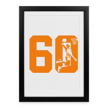 NUMBER 60 BASKETBALL 60TH BIRTHDAY - Framed poster (27 × 37 cm) - black - Front