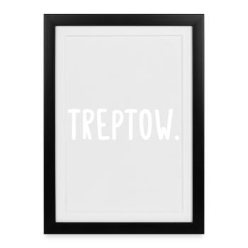 Treptow Berlin Bezirk Fancy - Gerahmtes Poster (27 × 37 cm) - Schwarz - Vorne