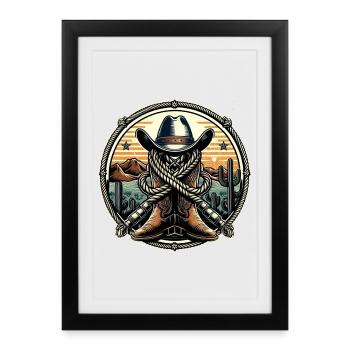 Western Logo 1 - Framed poster (27 × 37 cm) - black - Front