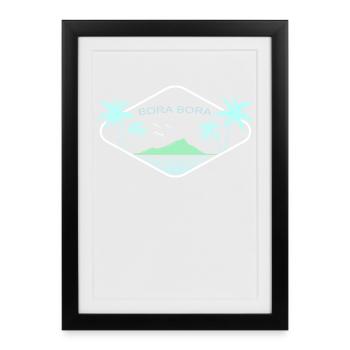 Logo Idylle de l’île Bora Bora - Affiche encadrée (27 × 37 cm) - noir - Devant