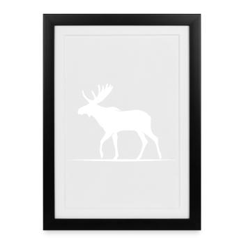 Canada Moose Backcountry Camping Moose Loon Maple - Affiche encadrée (27 × 37 cm) - noir - Devant