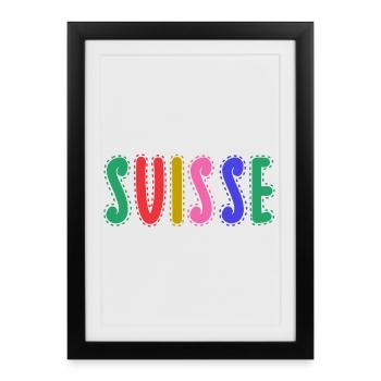 SUISSE. PAYS - Affiche encadrée (27 × 37 cm) - noir - Devant