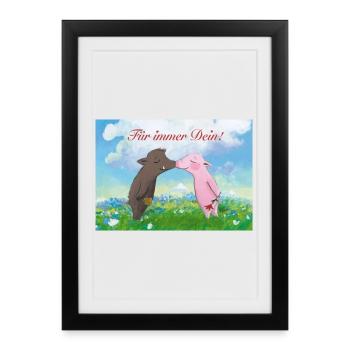 Rosalie und Trüffel - Gerahmtes Poster (27 × 37 cm) - Schwarz - Vorne