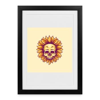 sun flower - Gerahmtes Poster (27 × 37 cm) - Schwarz - Vorne