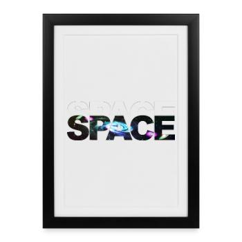 Contour de l’espace - Affiche encadrée (27 × 37 cm) - noir - Devant