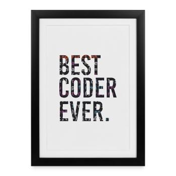Bester Programmierer Coden Coder - Gerahmtes Poster (27 × 37 cm) - Schwarz - Vorne