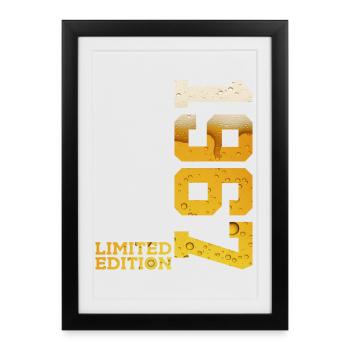 BIÈRE ÉDITION LIMITÉE 1967 59E ANNIVERSAIRE - Affiche encadrée (27 × 37 cm) - noir - Devant