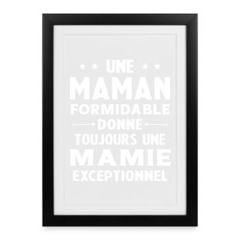 Cadeau pour Grand-Mère - Une Mamie Exceptionnelle - Affiche encadrée (27 × 37 cm) - noir - Devant