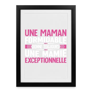 Cadeau pour Grand-Mère - Une Mamie Exceptionnelle - Affiche encadrée (27 × 37 cm) - noir - Devant