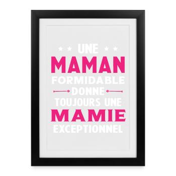Cadeau pour Grand-Mère - Une Mamie Exceptionnelle - Affiche encadrée (27 × 37 cm) - noir - Devant