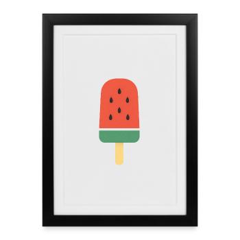Tranche sucrée d’été - Affiche encadrée (27 × 37 cm) - noir - Devant