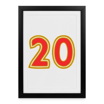 20. 20 YEARS. 20th ANNIVERSARY. 20 YEARS ANNIVERSARY. - Framed poster (27 × 37 cm) - black - Front