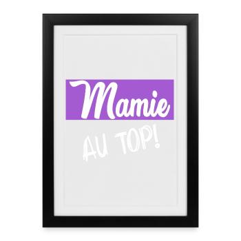 MAMIE. FÊTE DES MÈRES. BONNE FÊTE MAMIE. JE T'AIME - Affiche encadrée (27 × 37 cm) - noir - Devant