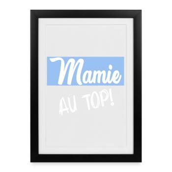 MAMIE. FÊTE DES MÈRES. BONNE FÊTE MAMIE. JE T'AIME - Affiche encadrée (27 × 37 cm) - noir - Devant